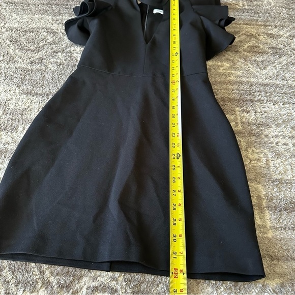 Amanda Uprichard Little Black Ruffle Sleeve Choker Dress - Picture 2 of 8